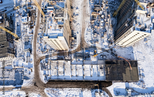 View of the construction site in winter © evgenii_v