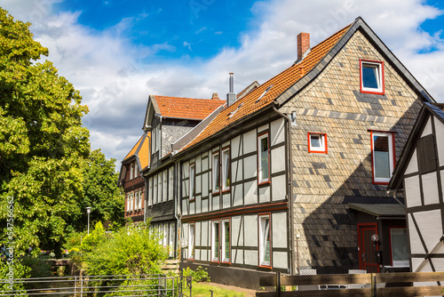 Historical street in Goslar, Germany