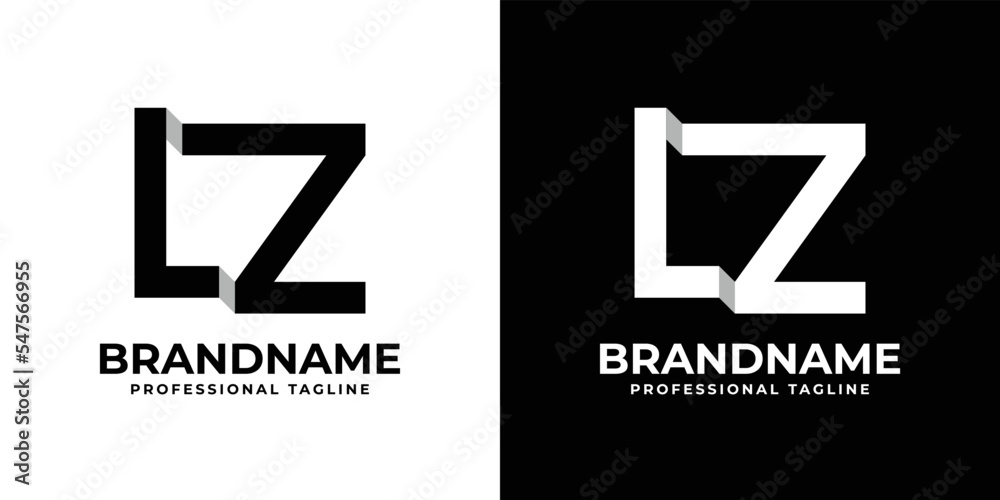 Letter LZ or ZL Monogram Logo, suitable for any business with LZ or ZL initials. - obrazy, fototapety, plakaty 