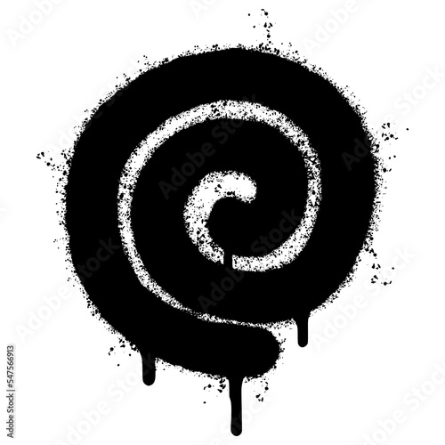 Spray Painted Graffiti spiral elements Sprayed isolated with a white background. graffiti spiral elements with over spray in black over white. Vector illustration.