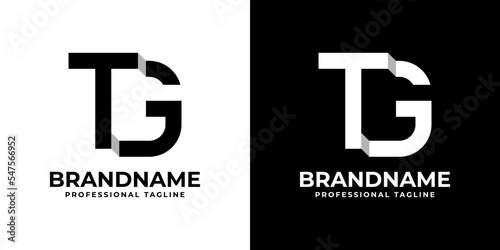Letter TG or GT Monogram Logo, suitable for any business with TG or GT initials.
