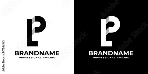 Letter LP or PL Monogram Logo, suitable for any business with LP or PL initials.