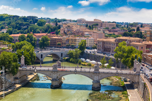 View above Rome and Tiber  in Rome © Sergii Figurnyi