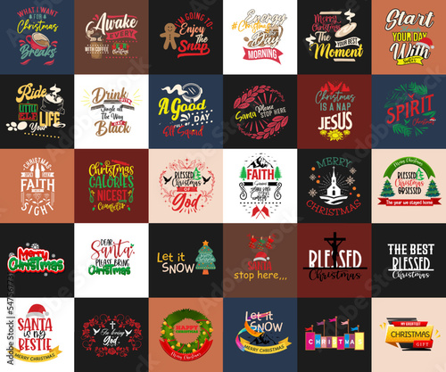 set bundle t shirt christmas vector
