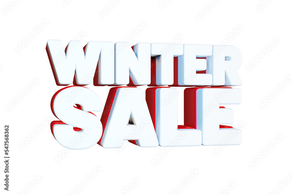 3d render of winter sale