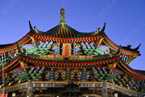 年末年始の横浜の夜景 横浜中華街の媽祖廟