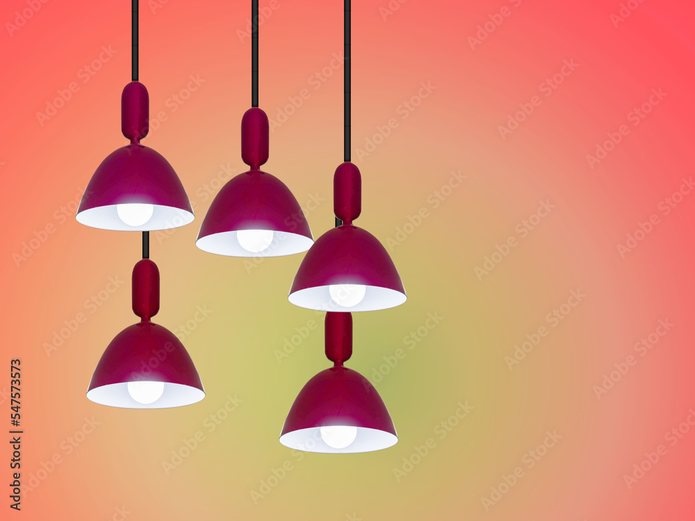 Obraz premium Decorative lamps on fabric, technology, home decor, interior