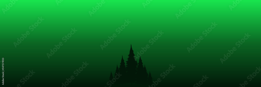 green landscape tree silhouette vector flat design illustration good ...