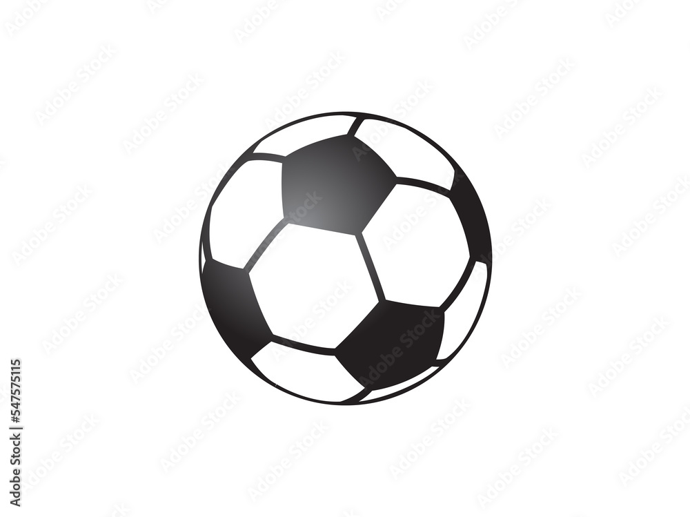 Round, black and white ball for soccer sport game icon on transparent background Round, black and white ball for soccer sport game icon on transparent background