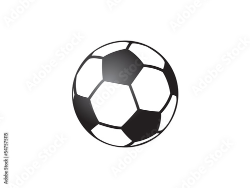 Round  black and white ball for soccer sport game icon on transparent background