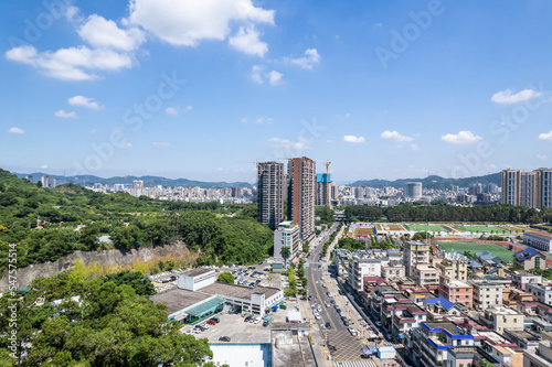 Aerial scenery of Shiyan Street, Baoan District, Shenzhen, China photo