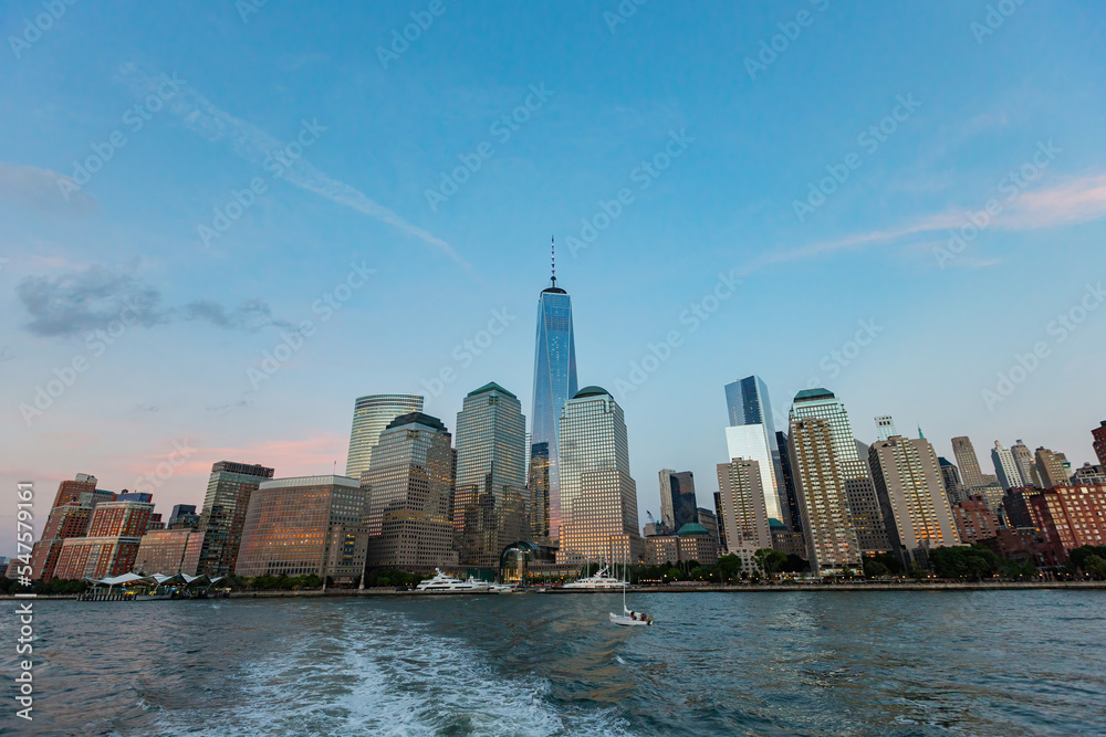 Sunset view of the New York City skyline