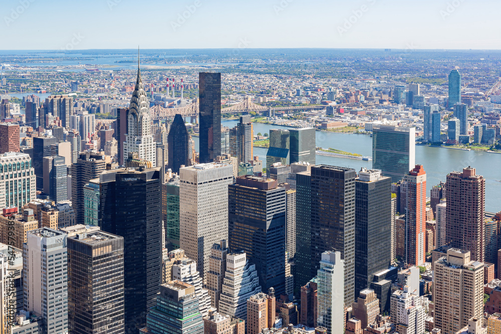 Aerial view of New York City cityscape