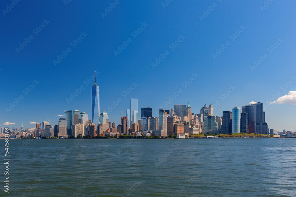 Sunny view of the New York City skyline
