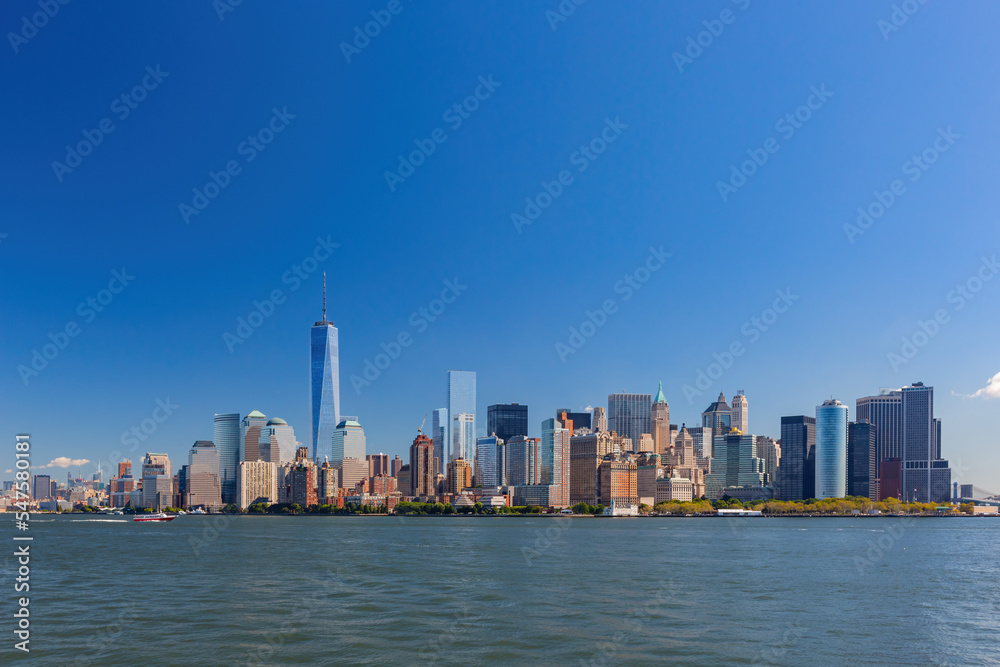 Sunny view of the New York City skyline