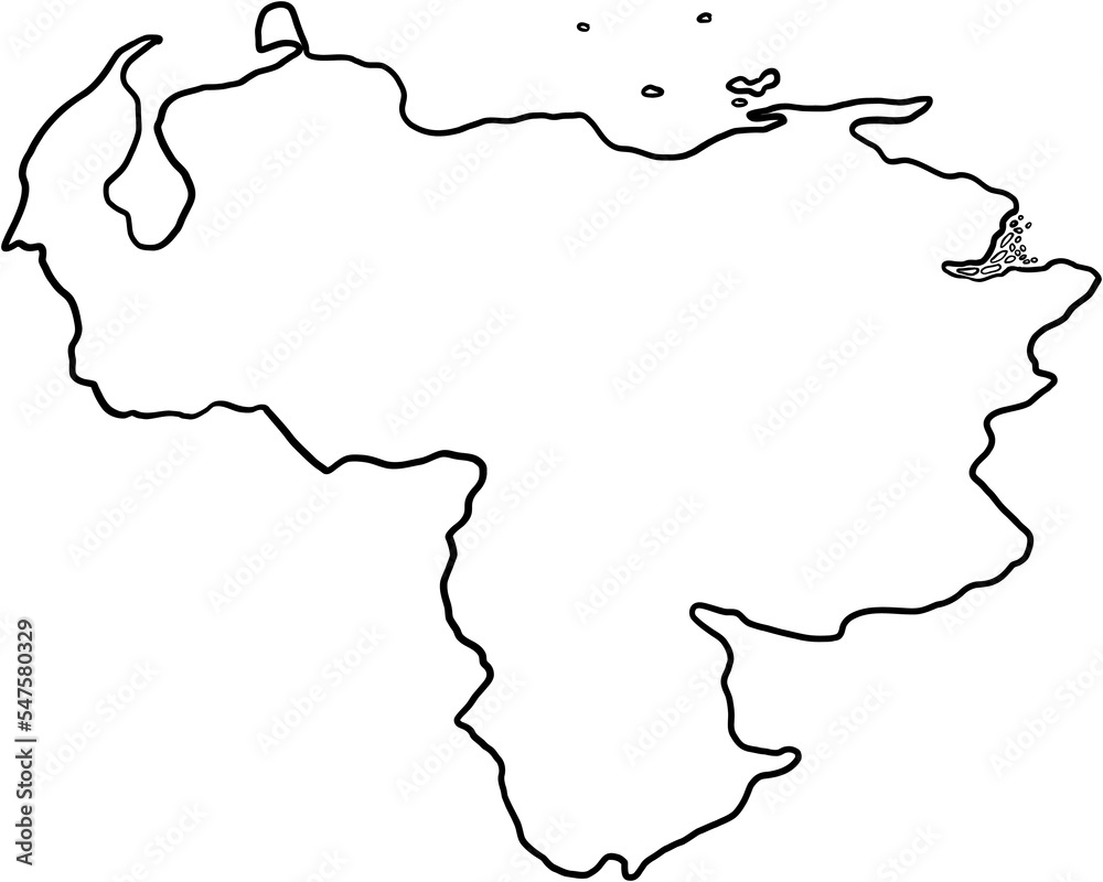 doodle freehand drawing of venezuela map.