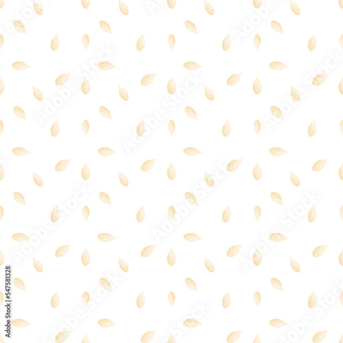 White sesame seed, vector seameless pattern.