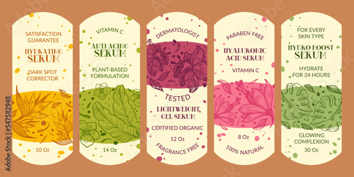 Packaging label design set for serum product