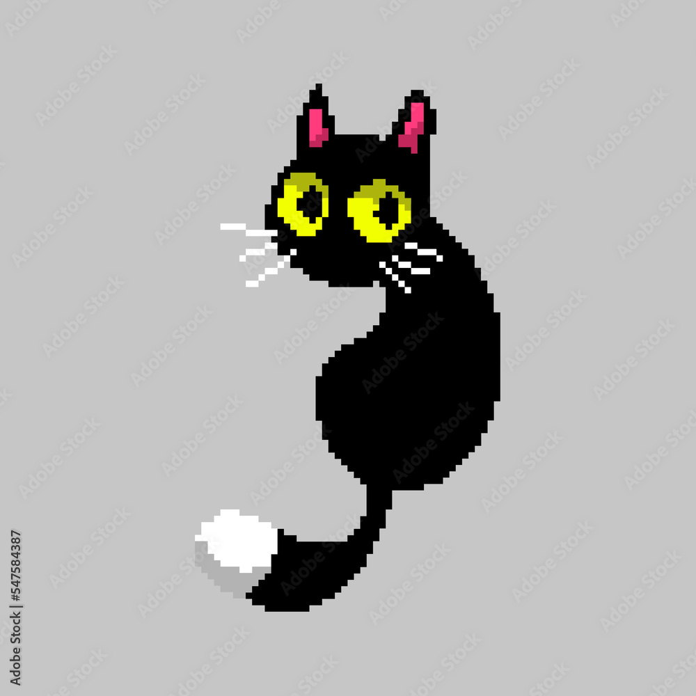 Black Cat Pixel Art Black Cat Pixel Art