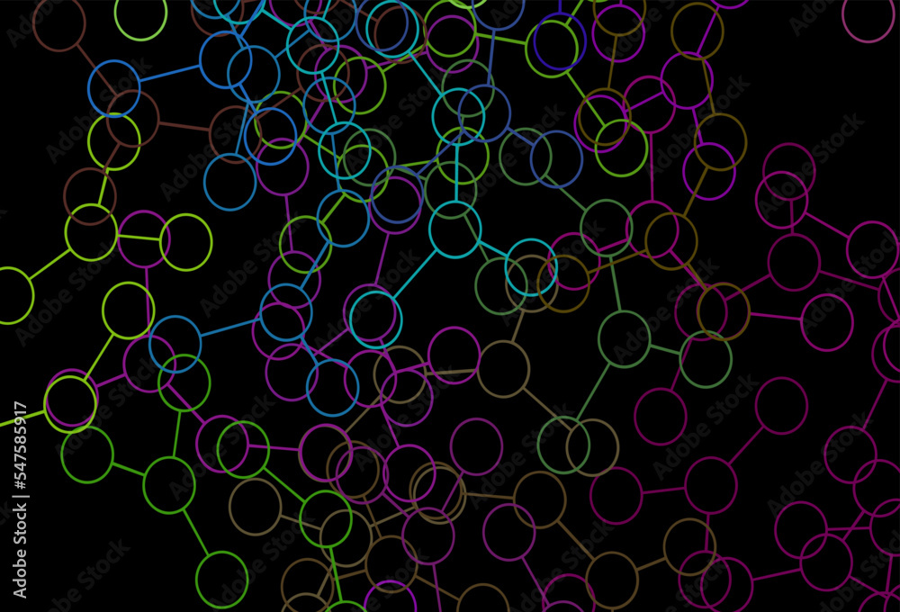 Dark Multicolor vector pattern with artificial intelligence network.