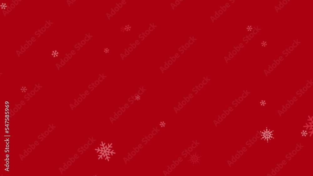 Simple falling snowflakes on a red background. 4K Motion graphic video animation. Winter Christmas holiday background concept Simple falling snowflakes on a red background. 4K Motion graphic video animation. Winter Christmas holiday background concept