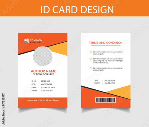 Corporate Id Card Design, student id card, employee card, office staff identity card design