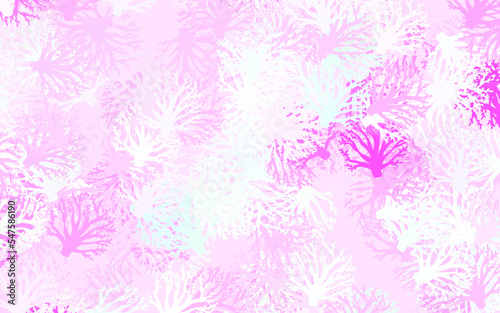 Light Pink, Green vector doodle background with branches, leaves. © smaria2015