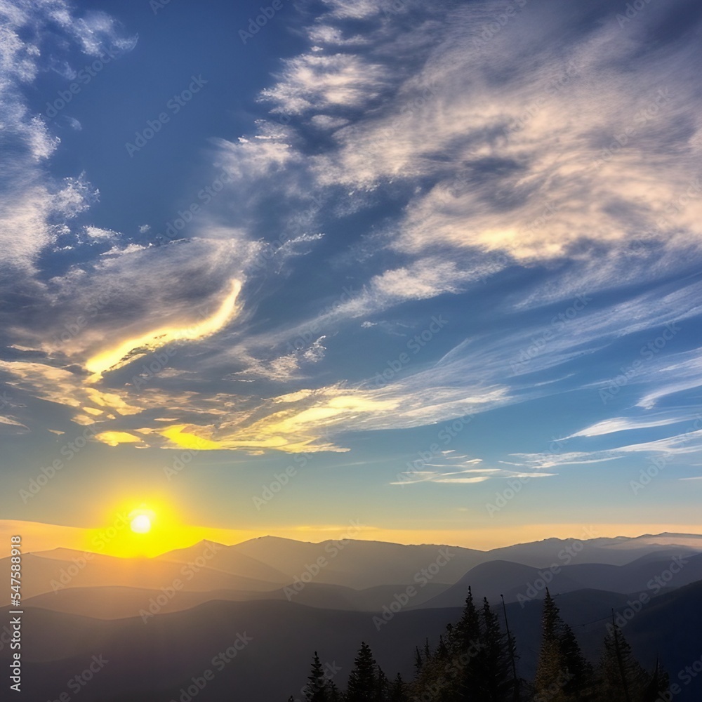 Fototapeta premium sunset in the mountains