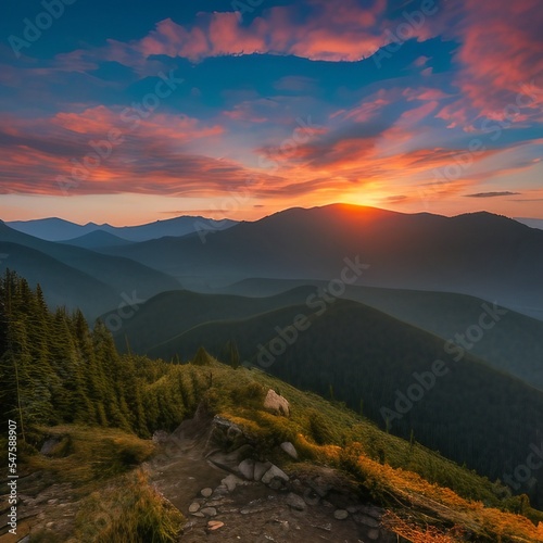 sunset in the mountains