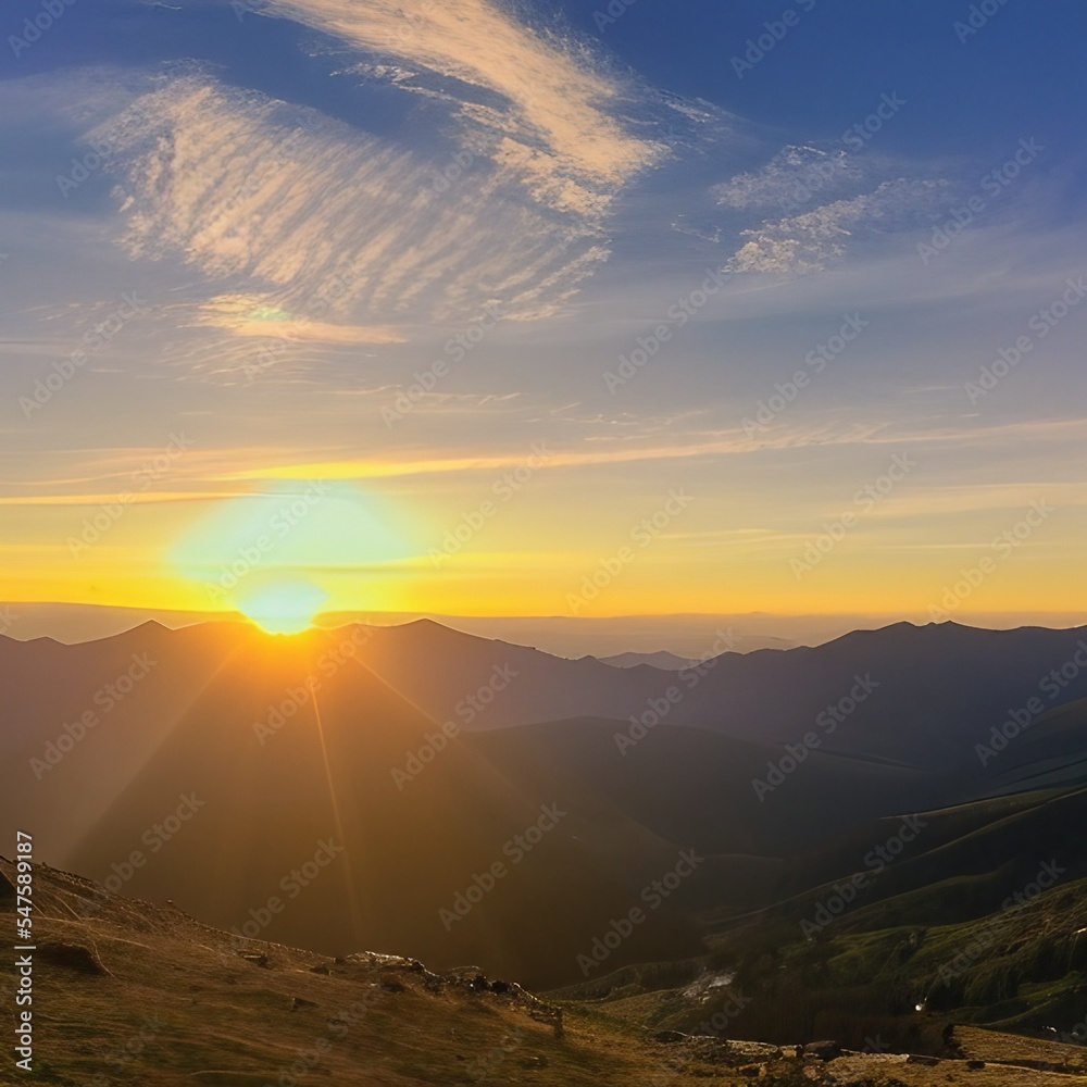 Obraz premium sunset in the mountains
