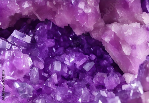 Amethyst gem stone close up, purple and pink, background, copy space