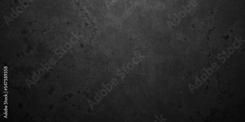 Black stone concrete grunge texture and backdrop background anthracite panorama. Panorama dark grey black slate background or texture.