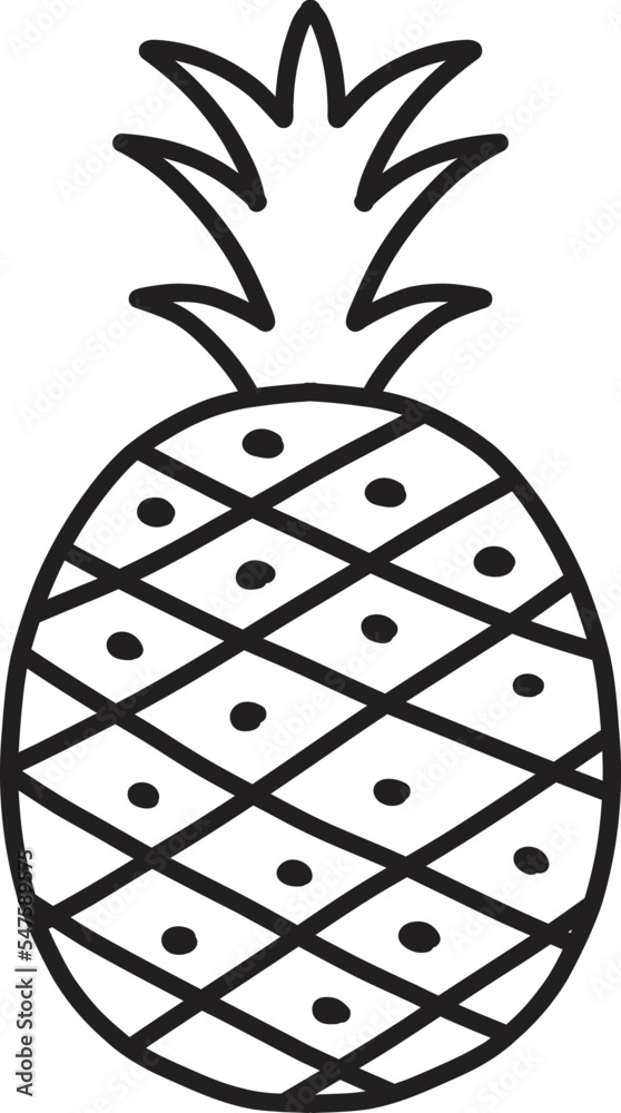 Obraz premium Hand Drawn pineapple illustration