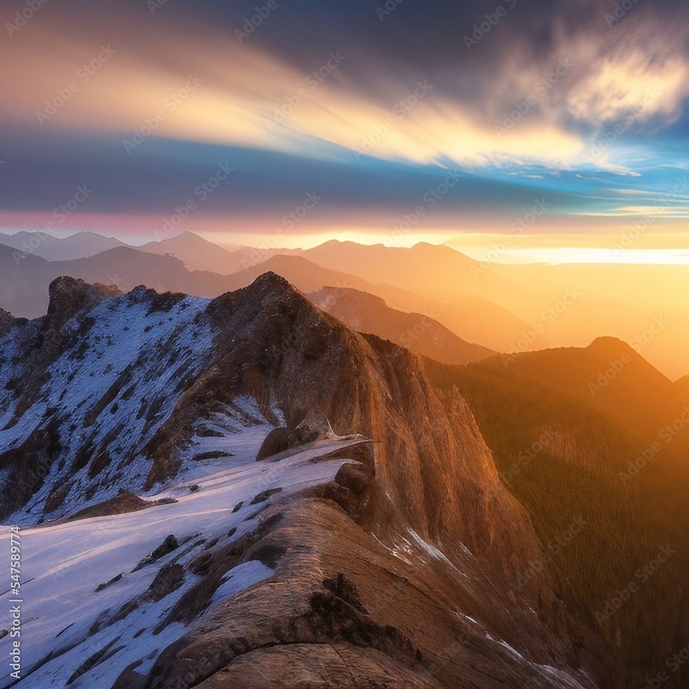 sunrise in the mountains