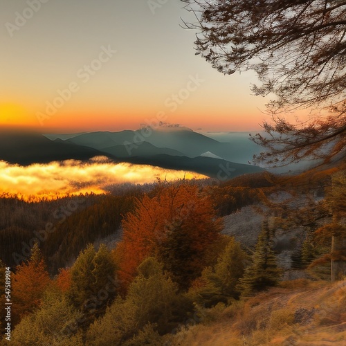 sunrise in the mountains
