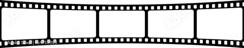 Curved film strip. Old retro cinema movie strip. Analog video recording equipment. Vector illustration
