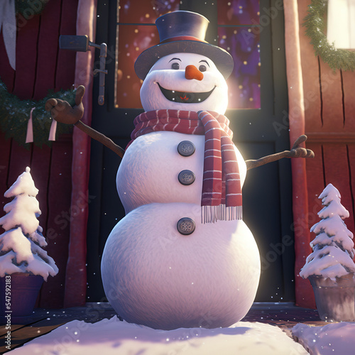 Frosty the Snowman, AI Generated Illustration