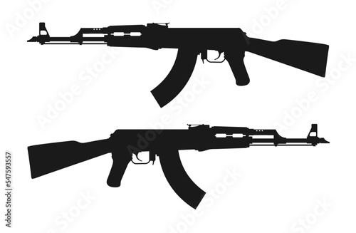 Russian AK Assault Rifle Silhouette Vector / Ai Illustrator