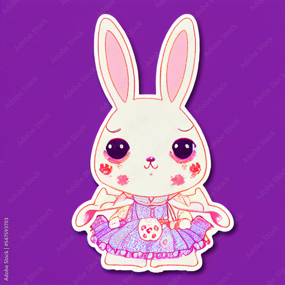 sticker, Rabbit bunny, design sticker, Rabbit bunny, design