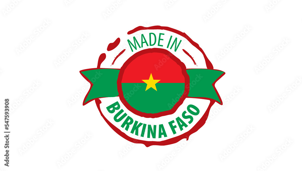 Obraz premium Burkina Faso flag, vector illustration on a white background.