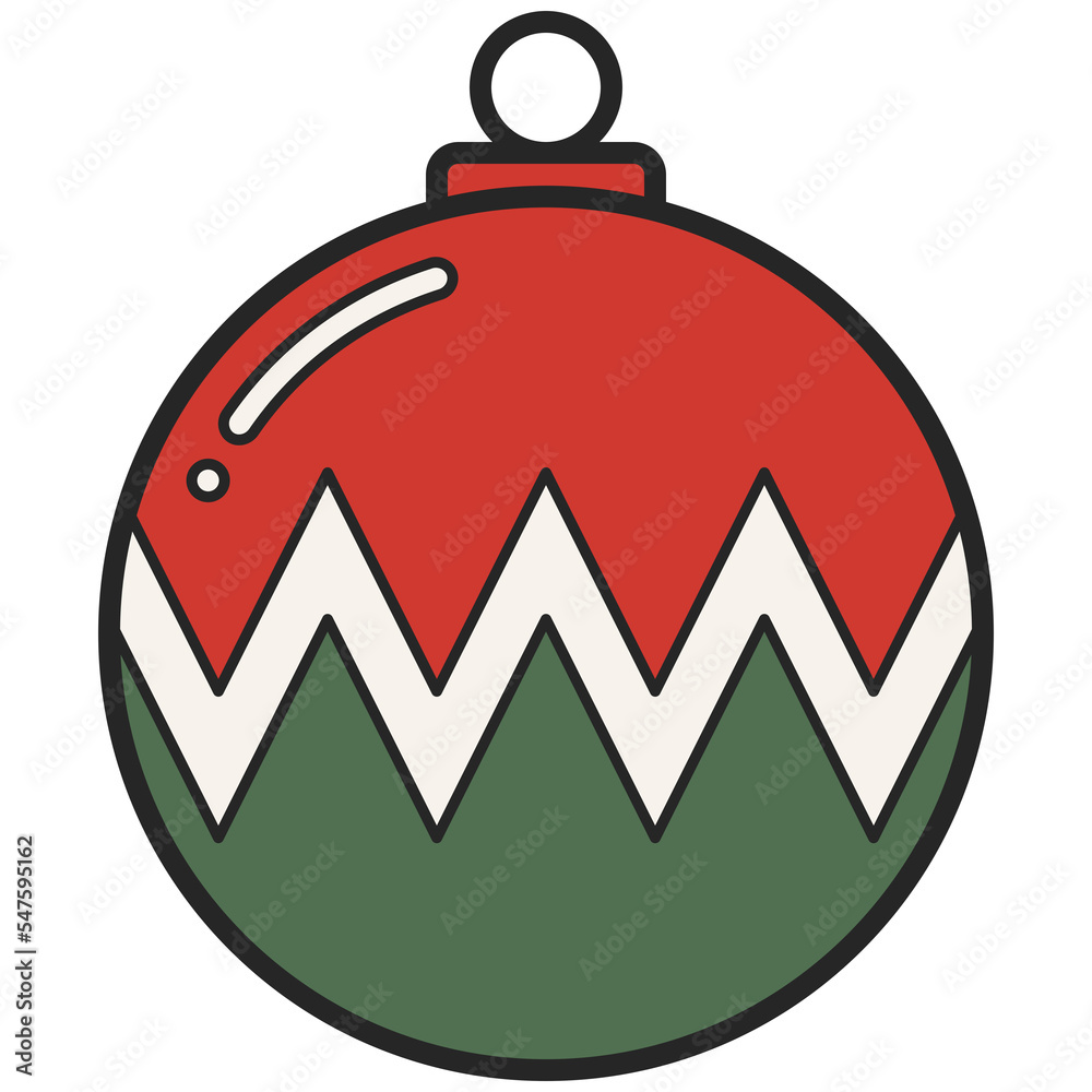 Cartoon Christmas Ball Decoration Illustration. Christmast Holiday and New year Festival Concept. Cartoon Christmas Ball Decoration Illustration. Christmast Holiday and New year Festival Concept.