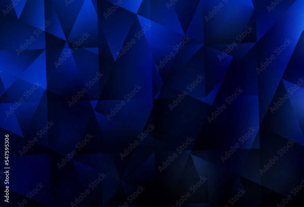 Dark BLUE vector polygon abstract layout. Dark BLUE vector polygon abstract layout.