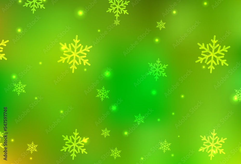 Light Green, Yellow vector backdrop in holiday style.