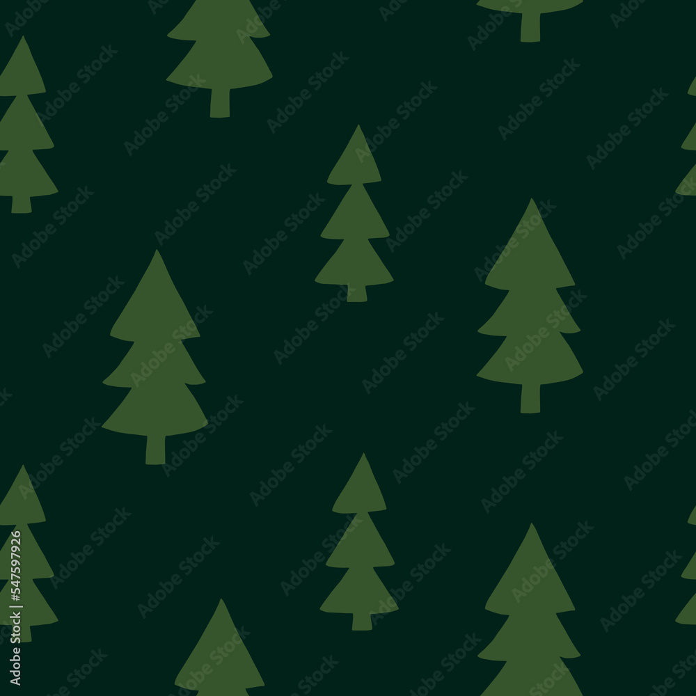 christmas tree seamless pattern hand drawn in doodle style. silhouette, simple, minimalism, monochrome christmas tree seamless pattern hand drawn in doodle style. silhouette, simple, minimalism, monochrome