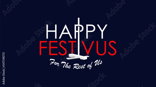happy festivus text design on blue background vector stock photo