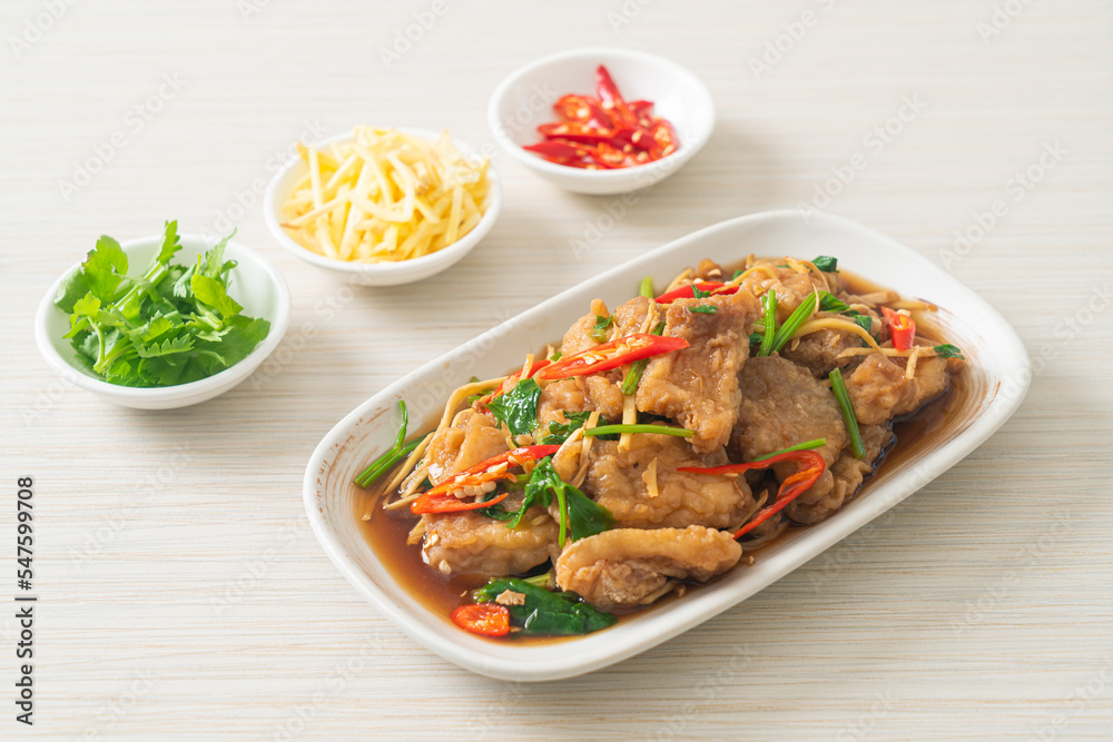 Stir Fried Fish with Chinese Celery Stir Fried Fish with Chinese Celery