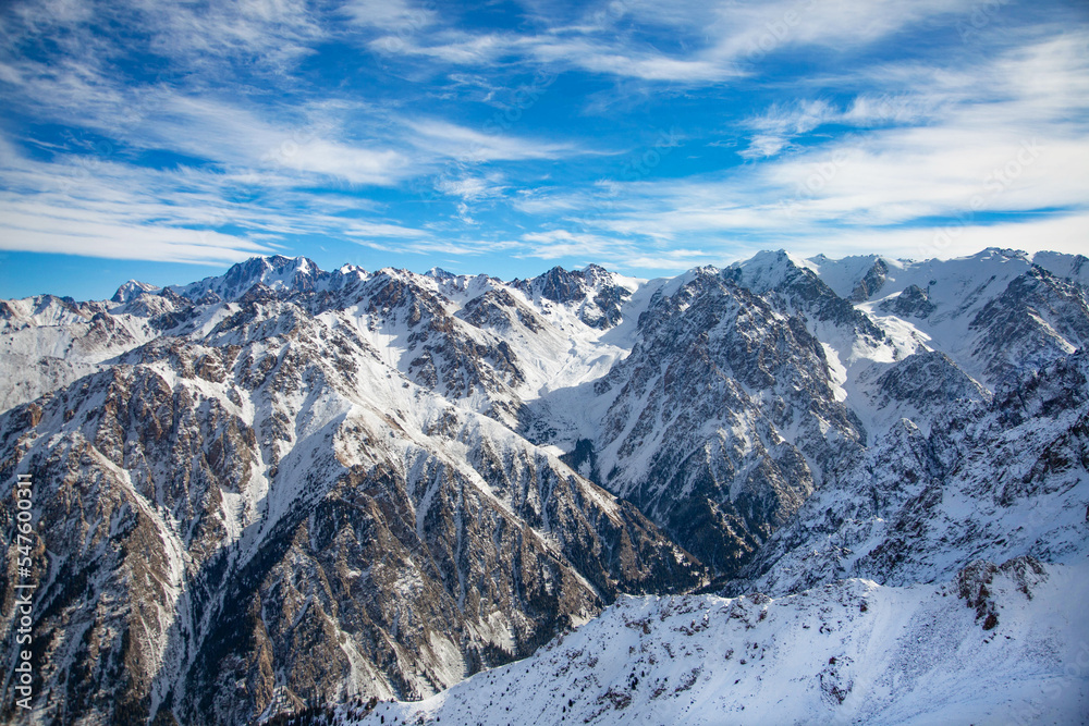 Majestic Beautiful Impressive Landscape of Snow Mountains