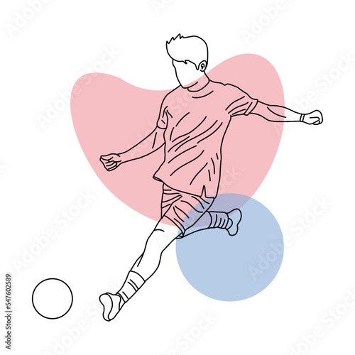 football player. vector illustration.  line art photo