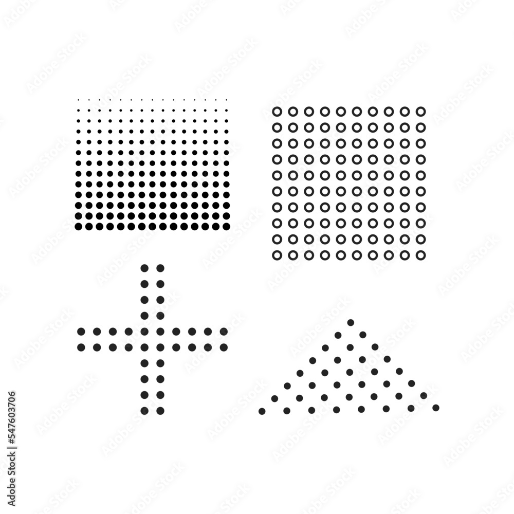 collection Circle dot or particle geometric art background for vector element design