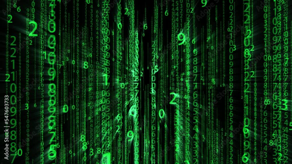 alpha computer matrix digital rain hits screen